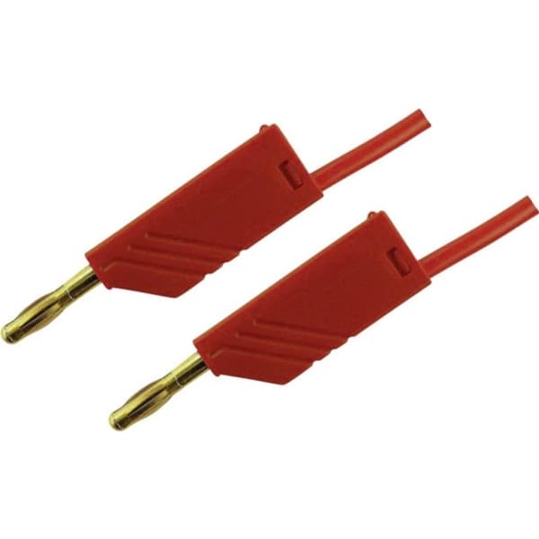 SKS Hirschmann MLN 150/2,5 RT Prøveledning [Lamelstik 4 mm - Lamelstik 4 mm] 1.50 m Rød