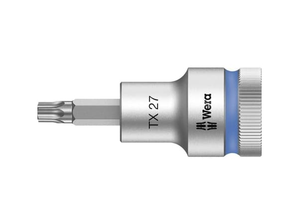 Wera 05003832001, Stikkontakt, 1/2", 1 hoder, T27, Kromvanadiumstål, Kromfarget