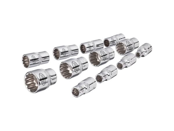 Vigor V1897, Støpselsett, 1/4", 12 hoder, 4,5,6,7,8,9,10,11,12,13,14 mm