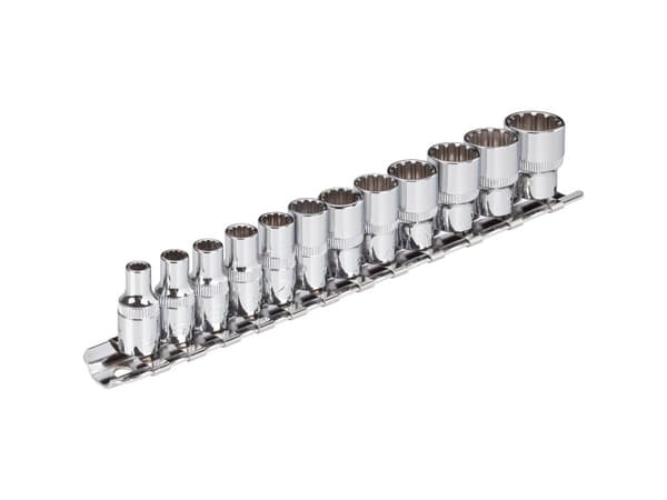 Vigor V1897, Støpselsett, 1/4", 12 hoder, 4,5,6,7,8,9,10,11,12,13,14 mm