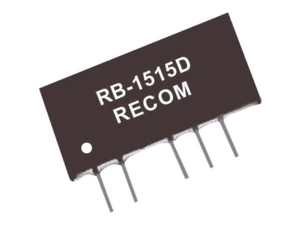 Recom International RB-1215D 1 W DC/DC Converter, SIP7 RB-1215D 12 V +/- 15 V +/- 33 mA - input/output voltage 1 W