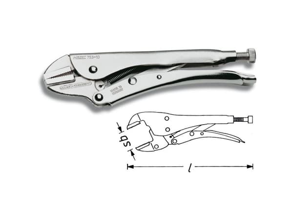 HAZET 753-10, Crimptang, Sølv, 25 cm, 4 cm, 537 g, Tyskland