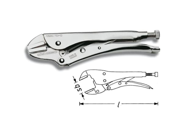 HAZET 753-10, Crimptang, Sølv, 25 cm, 4 cm, 537 g, Tyskland