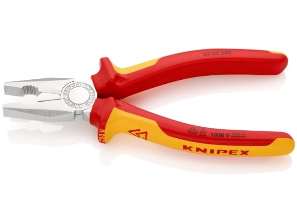 Knipex Kombizange 03 06 200, Kaapelipihdit, Terästä, Muovi, Oranssi, Punainen, 200 mm, 326 g