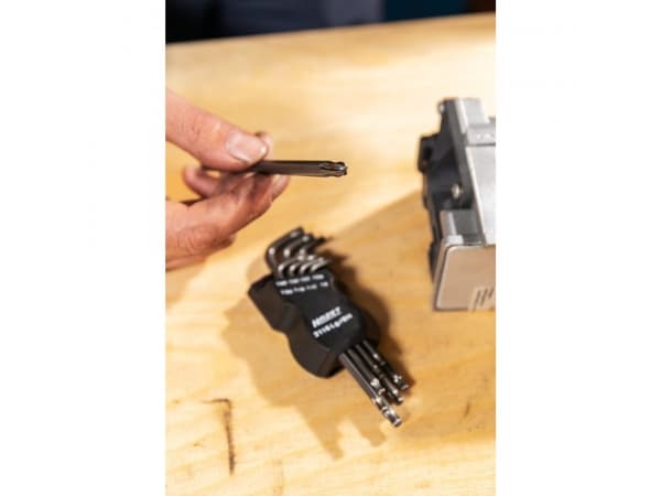 HAZET 2116LG/8H, L-torx-nøkkel, T10,T15,T20,T25,T27,T30,T40,T9, Sort, Stål, Tyskland, 160 g