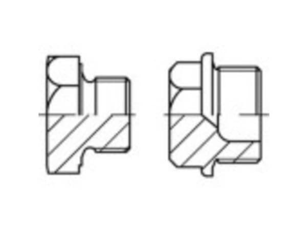 TOOLCRAFT 144001 Låseskruer M18 Udvendig sekskant DIN 7604 Stål Galvaniseret 25 stk