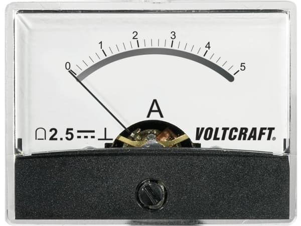 VOLTCRAFT AM-60X46/5A/DC AM-60X46/5A/DC Måleapparat til indbygning AM-60X46/5A/DC 5 A Drejespole