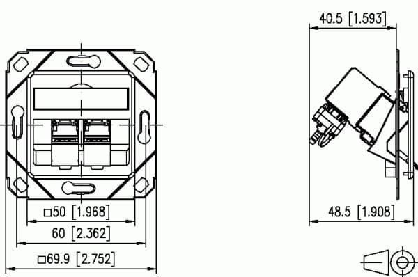 METZ CONNECT 130B12D21102-E, RJ-45, 6a, -40 - 70 °C, valkoinen, akryylinitriilibutadieenistyreeni, sinkki, GHMT, CE