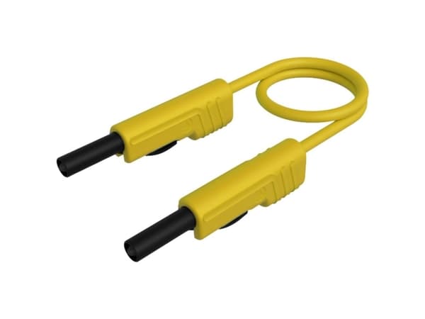 SKS Hirschmann MLB 100/1 V ge Prøveledning [Lamelstik 4 mm - Lamelstik 4 mm] 1.00 m Gul