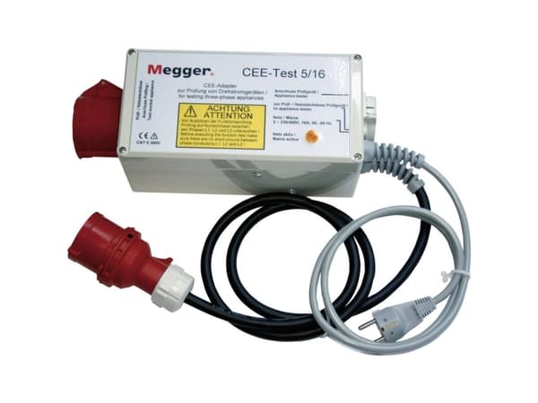 Megger DE-050 DE-050 Mittaussovitin Kolmivaihevirta-adapteri CEE-testi 5/16 (aktiivisella erovirtamittauksella) 1 kpl 1 kpl