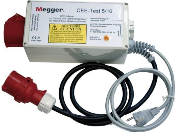 Megger DE-050 DE-050 Mittaussovitin Kolmivaihevirta-adapteri CEE-testi 5/16 (aktiivisella erovirtamittauksella) 1 kpl 1 kpl