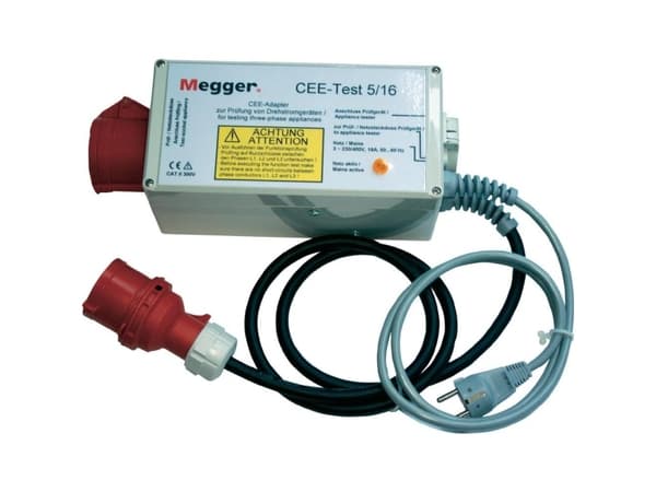 Megger DE-050 DE-050 Mittaussovitin Kolmivaihevirta-adapteri CEE-testi 5/16 (aktiivisella erovirtamittauksella) 1 kpl 1 kpl