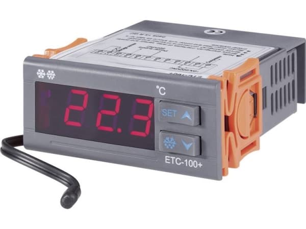Voltcraft lämpötilansäädin ETC-100+ 230 V/AC Lähdöt 1 rele 230 V/AC / 10 A Asennusmitat 71 x 30 mm