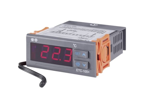 Voltcraft lämpötilansäädin ETC-100+ 230 V/AC Lähdöt 1 rele 230 V/AC / 10 A Asennusmitat 71 x 30 mm