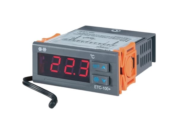 Voltcraft lämpötilansäädin ETC-100+ 230 V/AC Lähdöt 1 rele 230 V/AC / 10 A Asennusmitat 71 x 30 mm