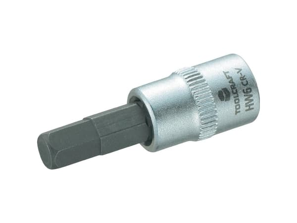 Toolcraft 816071, Stikkontakt, 1/4", Metrisk, 1 hoder, 6 mm, Kromvanadiumstål, Stål