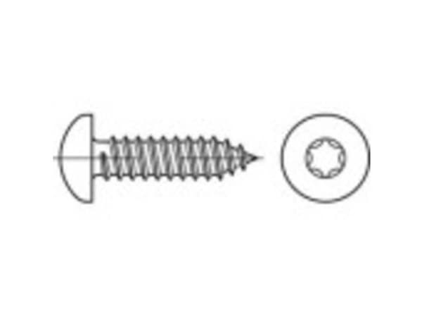 TOOLCRAFT 145142 Linse kærvskruer 3.9 mm 13 mm T-profil DIN 7981 Stål Galvaniseret 1000 stk