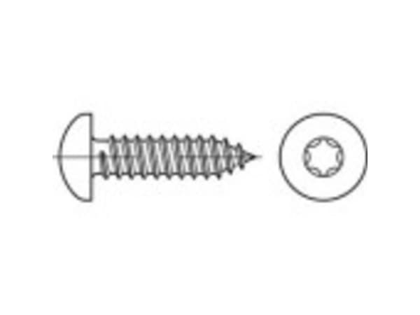 TOOLCRAFT 145142 Linse kærvskruer 3.9 mm 13 mm T-profil DIN 7981 Stål Galvaniseret 1000 stk