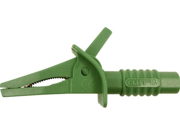 Cliff FCR7942 Krokotiiliklipsin turvaliitin 4 mm CAT II 1000 V, CAT III 600 V Vihreä