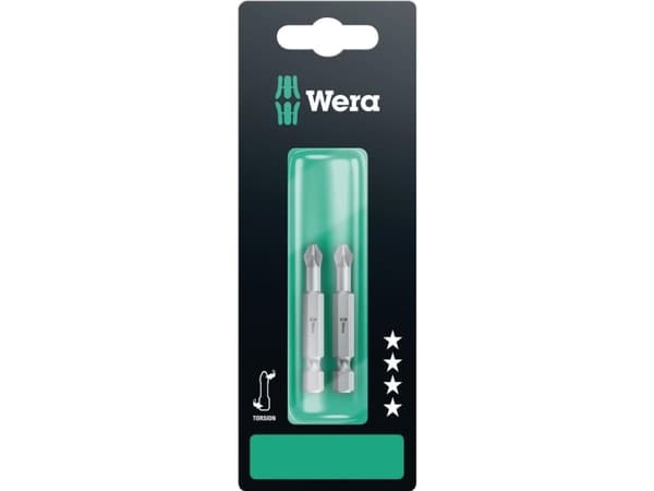 Wera 855/4 TZ SB SiS 05134385001 Krysssporbit PZ 2 Verktøystål slitesterk F 6,3 2 stk.
