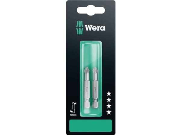 Wera 855/4 TZ SB SiS 05134385001 Krysssporbit PZ 2 Verktøystål slitesterk F 6,3 2 stk.