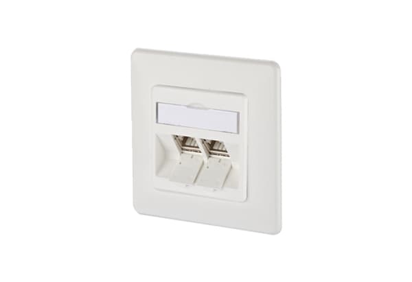 BTR Outlets Flush with 270 ° Modules - Uttag för nedsänkt montering - CAT 6a - RJ-45 X 2 Vit