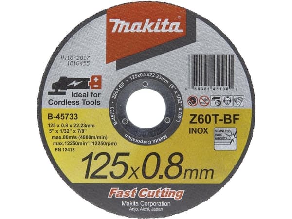 Makita INOX - Leikkuukiekko - ruostumattomalle teräkselle - 125 mm - raekoko: Z60T
