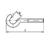 TOOLCRAFT 159616 Buede skrue kroge 50 mm Galvaniseret stål M4 100 stk