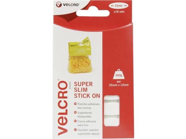 VELCRO® VEL-EC60212 Burrebånd ellipse til fastlimning Burrebånd statisk loop del (L x B) 35 mm x 12 mm Hvid 18 stk