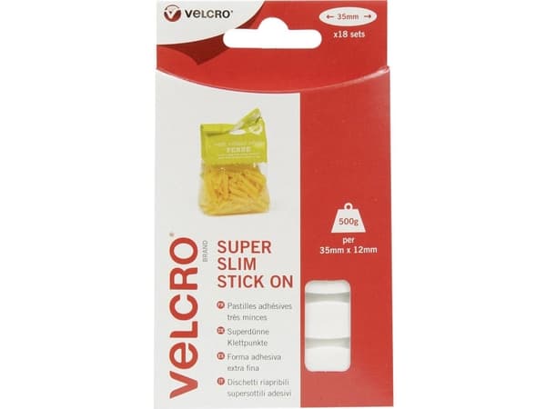 VELCRO® VEL-EC60212 Burrebånd ellipse til fastlimning Burrebånd statisk loop del (L x B) 35 mm x 12 mm Hvid 18 stk