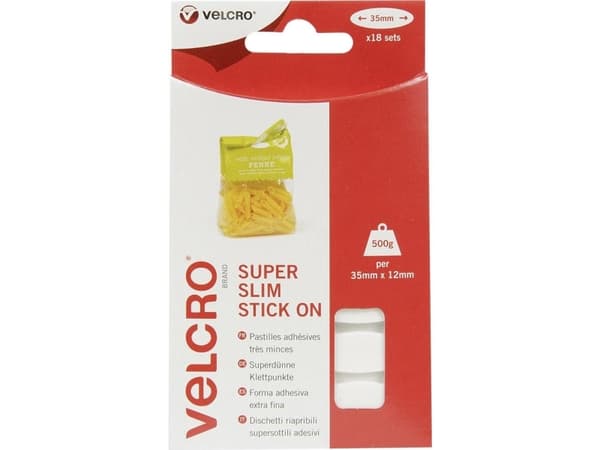 VELCRO® VEL-EC60212 Burrebånd ellipse til fastlimning Burrebånd statisk loop del (L x B) 35 mm x 12 mm Hvid 18 stk