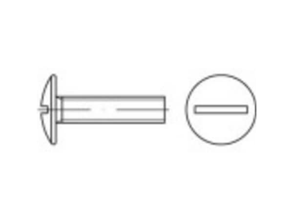 TOOLCRAFT 159324 Flade, runde skruer med kærv M8 50 mm Kærv 88107 Stål Galvaniseret 200 stk