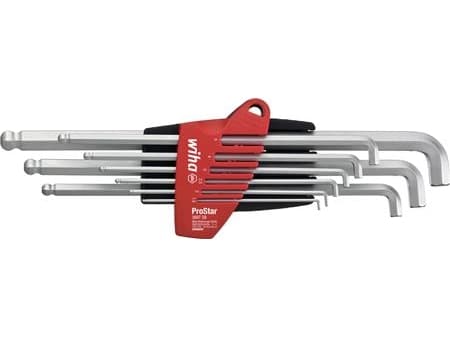 Wiha stiftnøglesæt med kuglehoved og korte ben i ProStar holder med skydefunktion 1,5/2/2,5/3/4/5/6/8/10mm