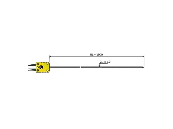 Luftsensor B & B Thermo-Technik 06441402-30 -50 til +400 °C K Kalibrering efterFabriksstandard