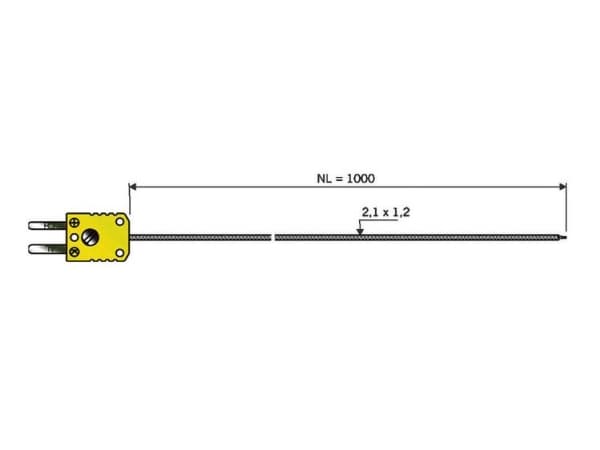 Luftsensor B & B Thermo-Technik 06441402-30 -50 til +400 °C K Kalibrering efterFabriksstandard