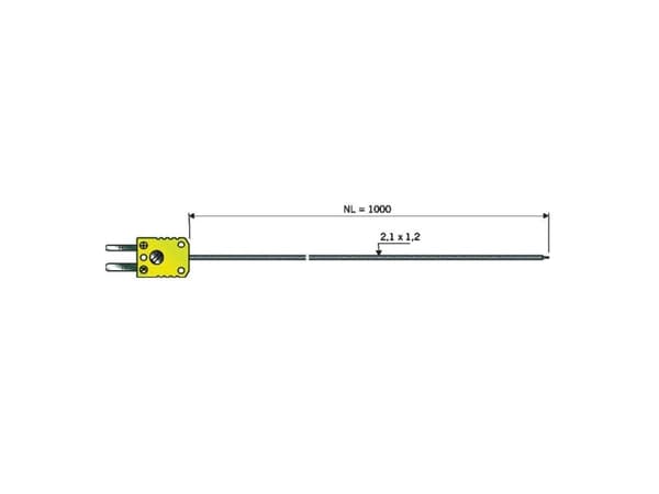 Luftsensor B & B Thermo-Technik 06441402-30 -50 til +400 °C K Kalibrering efterFabriksstandard