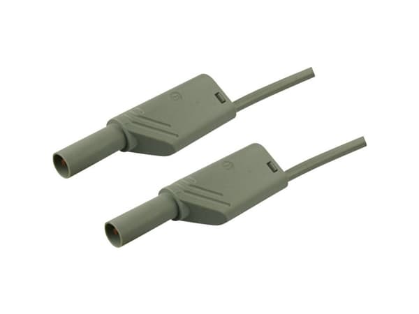 SKS Hirschmann MLS WS 50/2,5 Turvatestausjohto [Lamellipistoke 4 mm - Lamellipistoke 4 mm] 0,50 m Harmaa