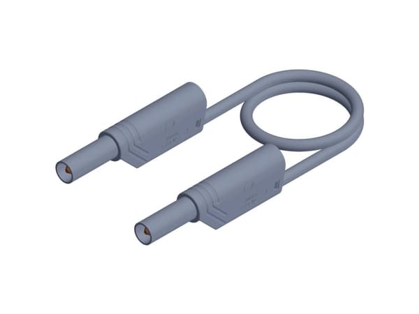 SKS Hirschmann MLS WS 50/2,5 Turvatestausjohto [Lamellipistoke 4 mm - Lamellipistoke 4 mm] 0,50 m Harmaa
