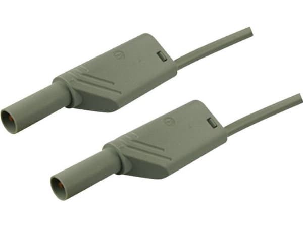 SKS Hirschmann MLS WS 50/2,5 Turvatestausjohto [Lamellipistoke 4 mm - Lamellipistoke 4 mm] 0,50 m Harmaa