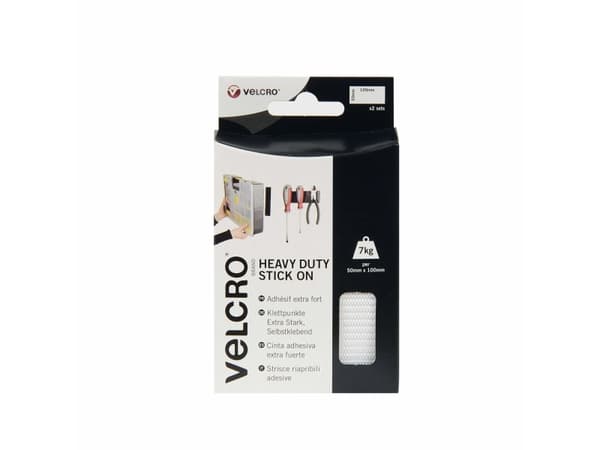 Velcro VEL-EC60240, Vit, 50 mm, 100 mm, 2 styck