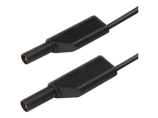 SKS Hirschmann MLS WS 50/2,5 sw Säkerhetsprovledning [Lamellanslutning 4 mm - Lamellanslutning 4 mm] 0,50 m Svart 1 st