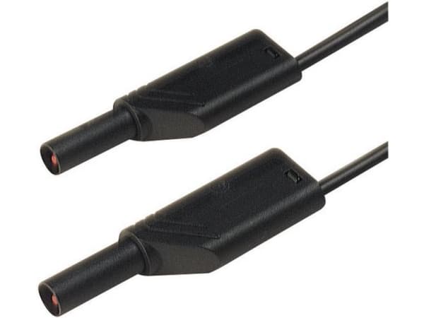 SKS Hirschmann MLS WS 50/2,5 sw Säkerhetsprovledning [Lamellanslutning 4 mm - Lamellanslutning 4 mm] 0,50 m Svart 1 st