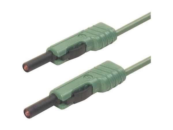 SKS Hirschmann MLB 200/1 V gn Testledning [Lamellanslutning 4 mm - Lamellanslutning 4 mm] 2,00 m Grön 1 st