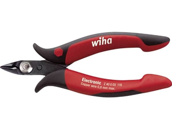 Wiha Z 40 0 03, Avbitartång, 0,8 mm, Stål, Svart, Röd, 128 mm, 52 g
