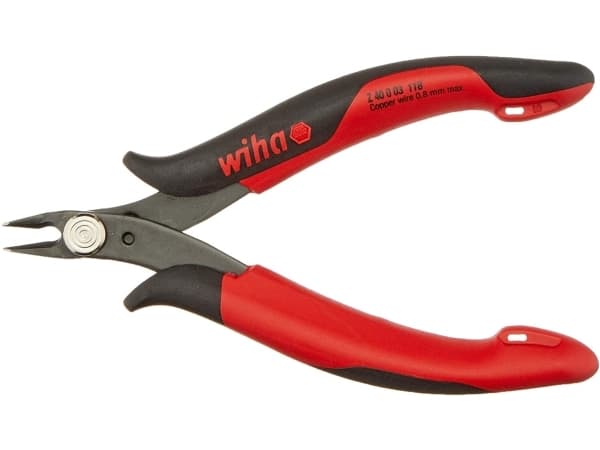 Wiha Z 40 0 03, Avbitartång, 0,8 mm, Stål, Svart, Röd, 128 mm, 52 g