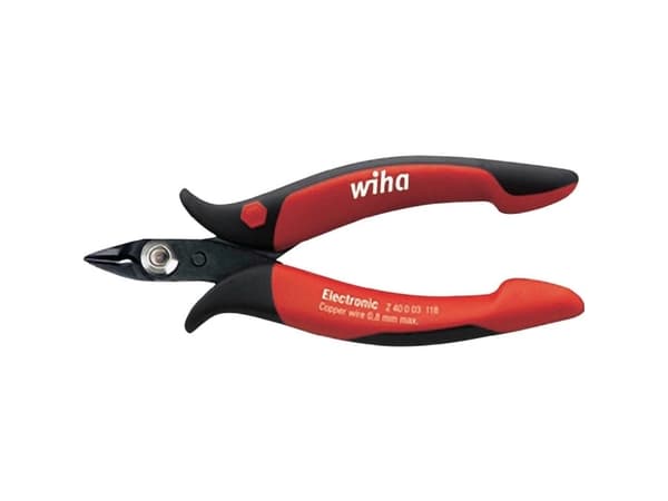 Wiha Z 40 0 03, Avbitartång, 0,8 mm, Stål, Svart, Röd, 128 mm, 52 g