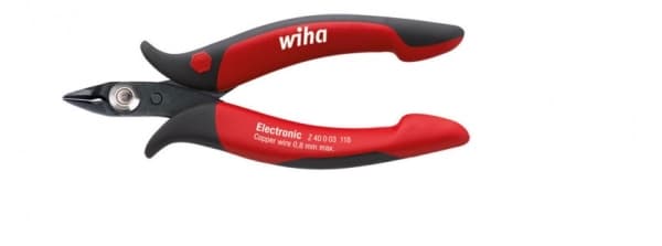 Wiha Z 40 0 03, Avbitartång, 0,8 mm, Stål, Svart, Röd, 128 mm, 52 g
