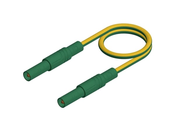 SKS Hirschmann MLS GG 50/2,5 ge/gn Säkerhetsprovledning [Lamellanslutning 4 mm - Lamellanslutning 4 mm] 0,50 m Gul 1 st
