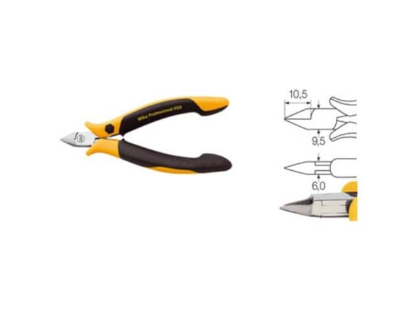 Wiha Z 40 4 04, Avbitartång, 1 mm, Kolstål, Svart, Gul, 115 mm, 60 g
