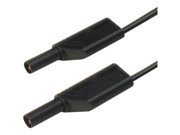 SKS Hirschmann MLS WS 100/1 sw Säkerhetsprovledning [Lamellanslutning 4 mm - Lamellanslutning 4 mm] 1,00 m Svart 1 st